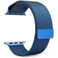iSpares Apple Watch Milanese Loop Stainless Steel Magnetic Strap for Apple iWatch 42mm Series 7,6,5,4,3,2 SE - Blue