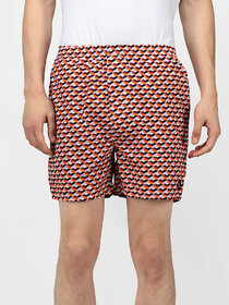 Whats Down Red Geometric Boxers for Men
