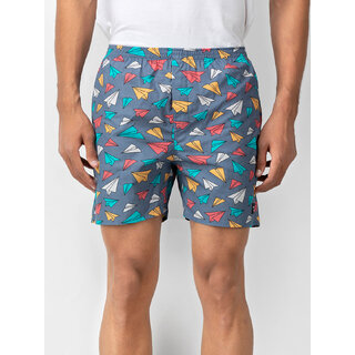                       Whats Down Grey Paper Plane Boxers for Men                                              