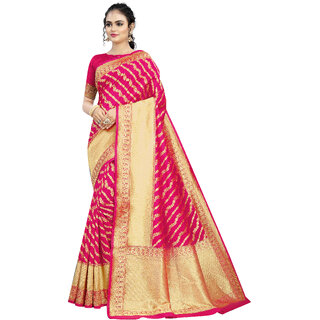                       Pink Banarasi Silk Jacquard Saree with Blouse (VARMLVK6001)                                              