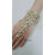 Kundan White Color Gold Plated Finger Ring Bracelet Hand Harness Hathphool for Girls Women