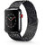 iSpares Apple Watch Milanese Loop Stainless Steel Magnetic Strap for Apple iWatch 36mm Series 7,6,5,4,3,2 SE - Black