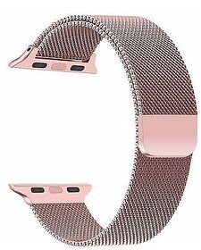 iSpares Apple Watch Milanese Loop Stainless Steel Magnetic Strap for Apple iWatch 44mm Series 7,6,5,4,3,2 SE - Rose Gold