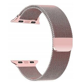 iSpares Apple Watch Milanese Loop Stainless Steel Magnetic Strap for Apple iWatch 38mm Series 7,6,5,4,3,2 SE - Rose Gold