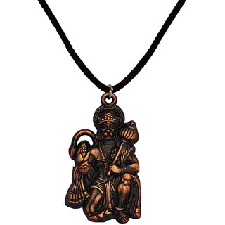                       M Men Style  Lord  Hanuman idol Monkey God of Devotion Locket With Copper Cotton Dori  Pendant                                              
