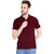 Concepts Maroon Cotton Blend Polo Neck Tshirt