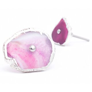 Decokrafts Agate Premium Natural Knobs Pulls Handle for Cabinet Drawer Cupboard Wardrobe Pink Pack of 6