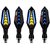ELTRON TURBO Original Imported Flexible Running Arrow Style Blinker Bright YELLOW amp BLUE LED Indicators Universal For All Bike Models Motorcycle Turn Signal Lights (Pack of 4)