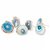 Decokrafts Gold Cyan Agate Agate Brazil Stones Turkish Green Round Knobs for Drawer Cabinet Cupboard pack of 6