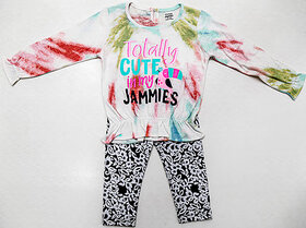 Little Smart Girl's Printed Top and Leggings Set for Infant and Kids (Pack of 1)