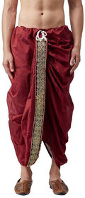 DISONE Red Silk Dhoti for Men