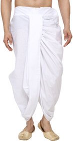 DISONE White Cotton Dhoti for Men
