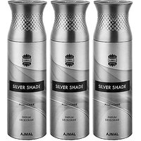 Ajmal Silver Shade Deodorant Spray - For Men (200 ml Pack of 3) + 1 Perfume Tester