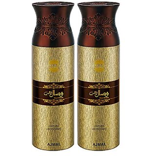                       Ajmal WisalDhahab & WisalDhahab Deodorants Men (200 ml Pack of 2) + 1 Perfume Tester                                              