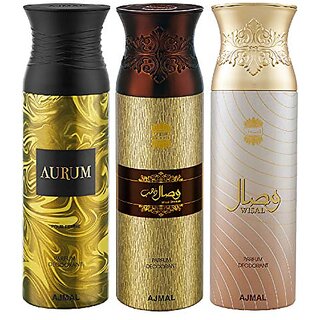                       Ajmal Aurum Wisal Dahab Wisal Deodorant Spray - For Men Women 200 Ml Pac                                              