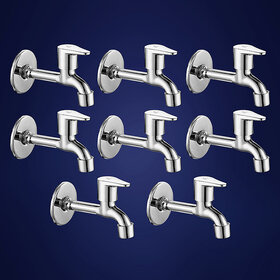 CUROVIT Torrent Zinc Alloy Long Nose Tap Pack of 8 Silver in Color for Bathroom