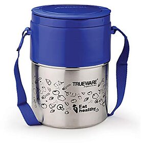 Trueware Steelex 3 Lunch Box 3 Insulated Stainless Steel Containers -350ml EachBlue