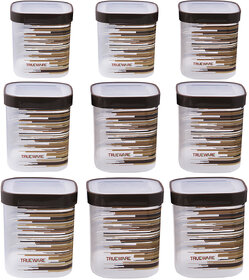 Trueware Eco Storage Printed Kitchen Plastic Containers Set (Bpa Free) 750Ml,1000Ml,1500Ml(Set Of 9 Pcs),Brown