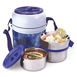 trueware Office Plus 2 Insulated Lunch Box 3 Stainless Steel Containers
