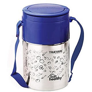 Trueware Steelex 4 Lunch Box 4 Insulated Stainless Steel Containers -350 ml EachBlue