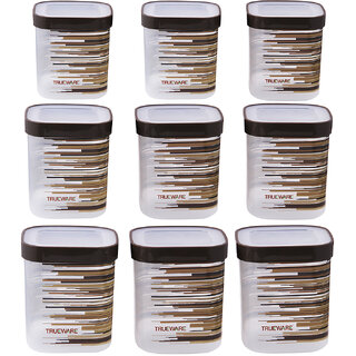 Trueware Eco Storage Printed Kitchen Plastic Containers Set (Bpa Free) 750Ml,1000Ml,1500Ml(Set Of 9 Pcs),Brown Trueware Eco Storage Printed Kitchen Plastic Containers Set (Bpa Free) 750Ml,1000Ml,1500Ml(Set Of 9 Pcs),Brown