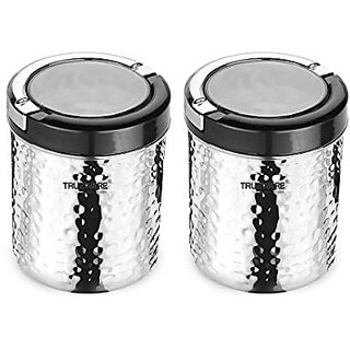 Trueware Stainless Steel Hammer Lift Up Plus Airtight 750 ml Set Of 2Pcs-Steel