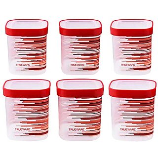 Trueware Eco Storage Printed Kitchen Plastic Containers Set (Bpa Free) 750Ml1000Ml(Set Of 6 Pcs) Red Trueware Eco Storage Printed Kitchen Plastic Containers Set (Bpa Free) 750Ml1000Ml(Set Of 6 Pcs) Red
