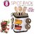 Trueware 360 Degree Revolving Spice Rack 8 In 1 Square Wooden Finish Plastic ContainerCondiment Set100Ml Each Spice Jar