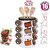 Trueware 360 Degree Revolving Spice Rack 16 In 1 Wooden Round Plastic ContainerCondiment Set100Ml Each Spice Jar