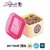 Trueware Daffodil Storage Container 500 ml (Set of 2 pcs with tray) Unbreakable Airtight CookiesDryfruit Container set for Serving-Pink