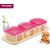 Trueware Daffodil Storage Container 500 ml (Set of 3 pcs with tray) Unbreakable Airtight Cookies Dryfruit Container set for Serving- Pink