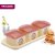 Trueware Daffodil Storage Container 500 ml (Set of 3 pcs with tray) Unbreakable Airtight Cookies Dryfruit Container set for Serving- Beige