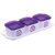 Trueware Daffodil Storage Container 500 ml (Set of 3 pcs with tray) Unbreakable Airtight Cookies Dryfruit Container set for Serving- Purple