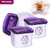 Trueware Daffodil Storage Container 500 ml (Set of 3 pcs with tray) Unbreakable Airtight Cookies Dryfruit Container set for Serving- Purple