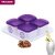 Trueware Daffodil Storage Container 500 ml (Set of 4 pcs with tray) Unbreakable Airtight Cookies Dryfruit Container set for Serving-Purple