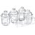 Trueware Kimora Serving Set Of 4 Pcs With Tray -Plain Cyrstal Cut Pattern Plastic Dry Fruit Jars 500ml Each Unbreakable Container