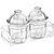 Trueware Kimora Serving Set o f 2 Pcs With Tray - Plain Crystal Cut Pattern Plastic Dry Fruit Jars500ml Each Unbreakable Container