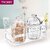 Trueware Kimora Serving Set o f 2 Pcs With Tray - Plain Crystal Cut Pattern Plastic Dry Fruit Jars500ml Each Unbreakable Container