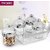 Trueware Kimora Plus Serving Set Of 4 Pcs With Tray -Silver Cyrstal Cut Pattern Plastic Dry Fruit Jars 500ml Each Unbreakable Container