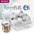Trueware Kimora Plus Serving Set Of 4 Pcs With Tray -Silver Cyrstal Cut Pattern Plastic Dry Fruit Jars 500ml Each Unbreakable Container