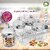Trueware Kimora Plus Serving Set Of 4 Pcs With Tray -Silver Cyrstal Cut Pattern Plastic Dry Fruit Jars 500ml Each Unbreakable Container