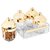 Trueware Kimora Plus Serving Set Of 4 Pcs With Tray -Gold Cyrstal Cut Pattern Plastic Dry Fruit Jars 500ml Each Unbreakable Container