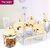 Trueware Kimora Plus Serving Set Of 4 Pcs With Tray -Gold Cyrstal Cut Pattern Plastic Dry Fruit Jars 500ml Each Unbreakable Container