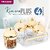Trueware Kimora Plus Serving Set Of 4 Pcs With Tray -Gold Cyrstal Cut Pattern Plastic Dry Fruit Jars 500ml Each Unbreakable Container