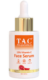 T.A.C - The Ayurveda Co. 15 Vitamin C Face Serum with Grapefruit Makes skin Even Tone  Bright - 30ml
