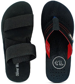 OLIVER WALK Men Sandal  Ortho Slipper - Black (Pack of 2)