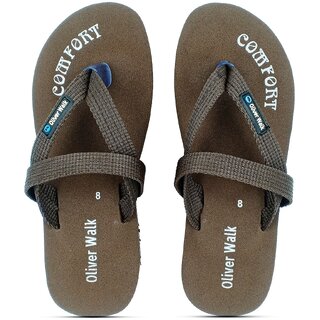                       OLIVER WALK Slipper For Men - Brown (Pack of 2)                                              