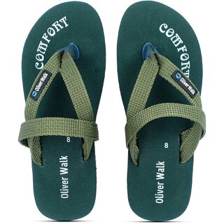                       OLIVER WALK Slipper For Men - Green (Pack of 2)                                              