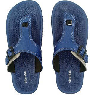                       OLIVER WALK Flip Flop Slipper For Men - Blue (Pack of 2)                                              