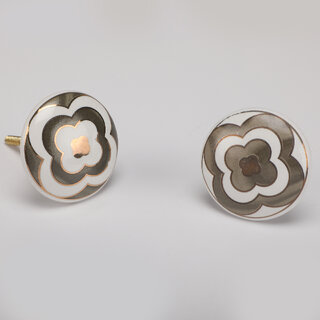                       Decokrafts  Round Premium Ceramic Knobs for Home  KitchenCabinet Drawer Pull Pack of 6                                              
